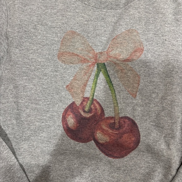 Gray Cherry Graphic Sweatshirt - Picture 2 of 3